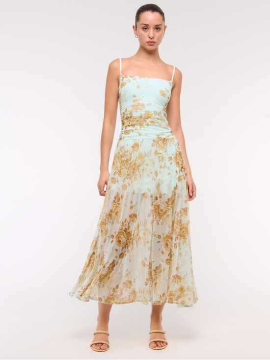 Abercrombie & Fitch Dresses & Skirts - Abercrombie & Fitch Bra-Free Flowy Floral Sheer MIidi-Maxi Dress Size S